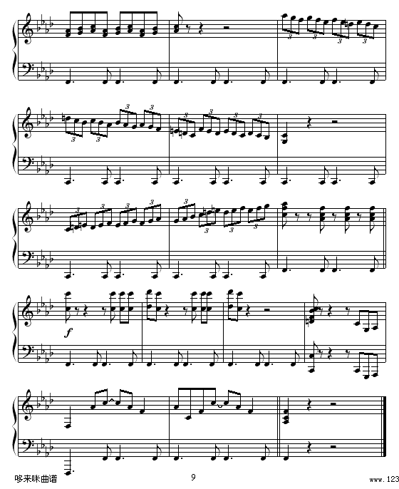 感伤的混合曲-克莱德曼钢琴曲谱（图9）