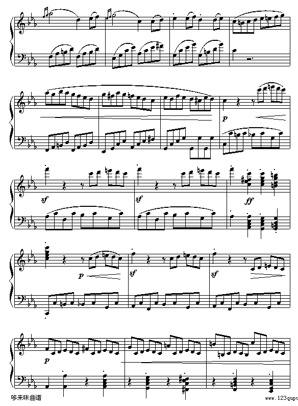 悲怆奏鸣曲第三乐章-贝多芬钢琴曲谱（图9）