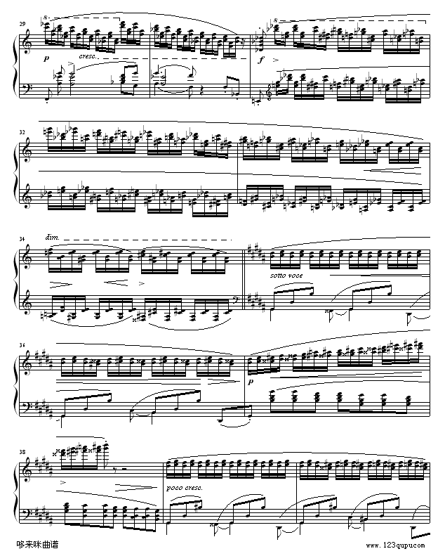 练习曲OP25No6-肖邦钢琴曲谱（图3）