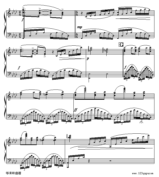 奔放的旋律-克莱德曼钢琴曲谱（图6）
