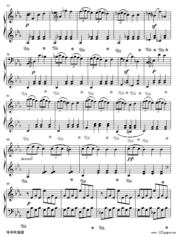 悲怆奏鸣曲第一乐章-贝多芬钢琴曲谱（图5）