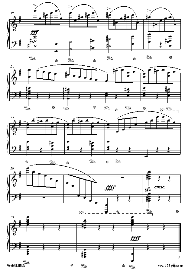 e小调圆舞曲-肖邦钢琴曲谱（图8）