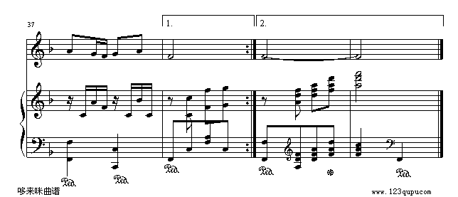 共和国之恋-世界名曲钢琴曲谱（图4）
