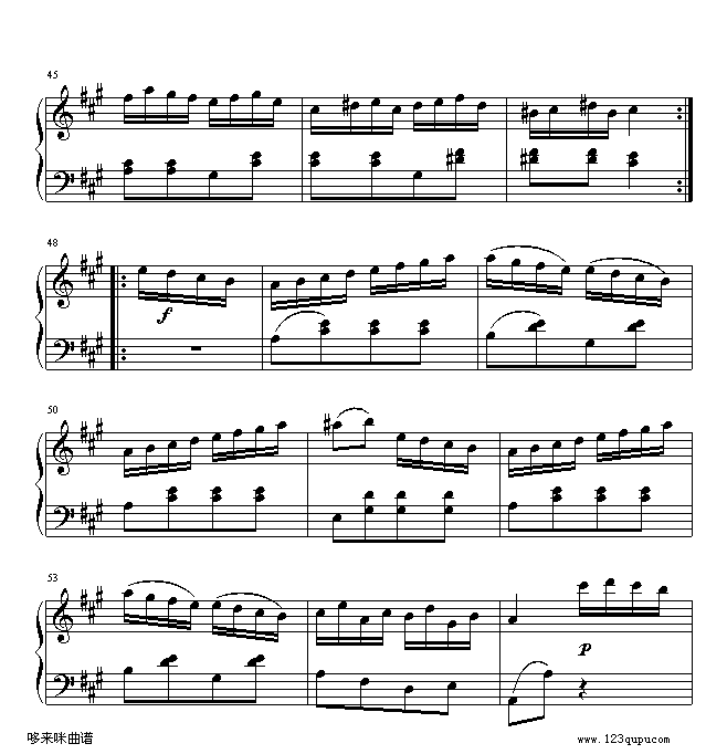 土耳其进行曲-莫扎特钢琴曲谱（图5）