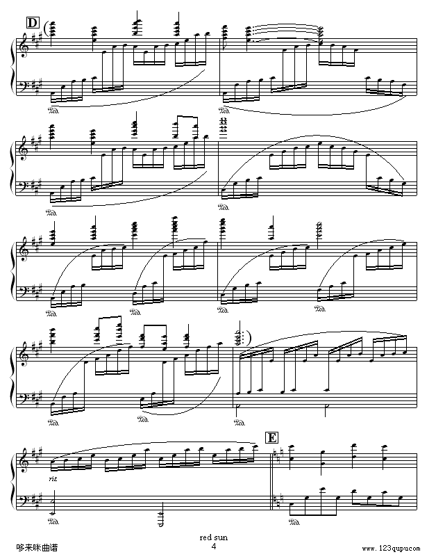 太阳最红，毛主席最亲-克莱德曼钢琴曲谱（图4）