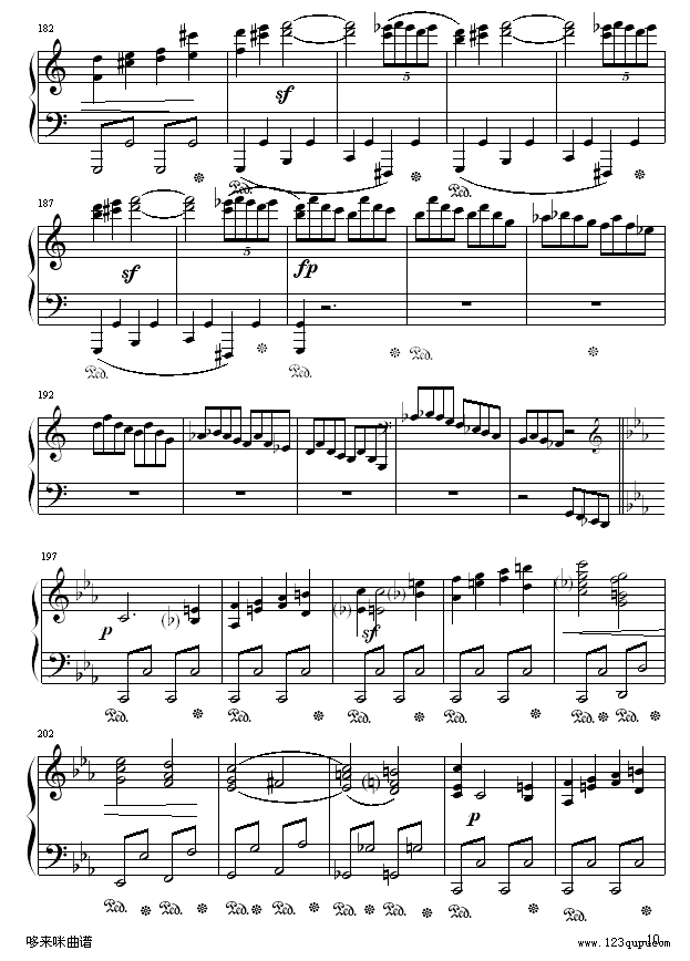 悲怆奏鸣曲第一乐章-贝多芬钢琴曲谱（图10）