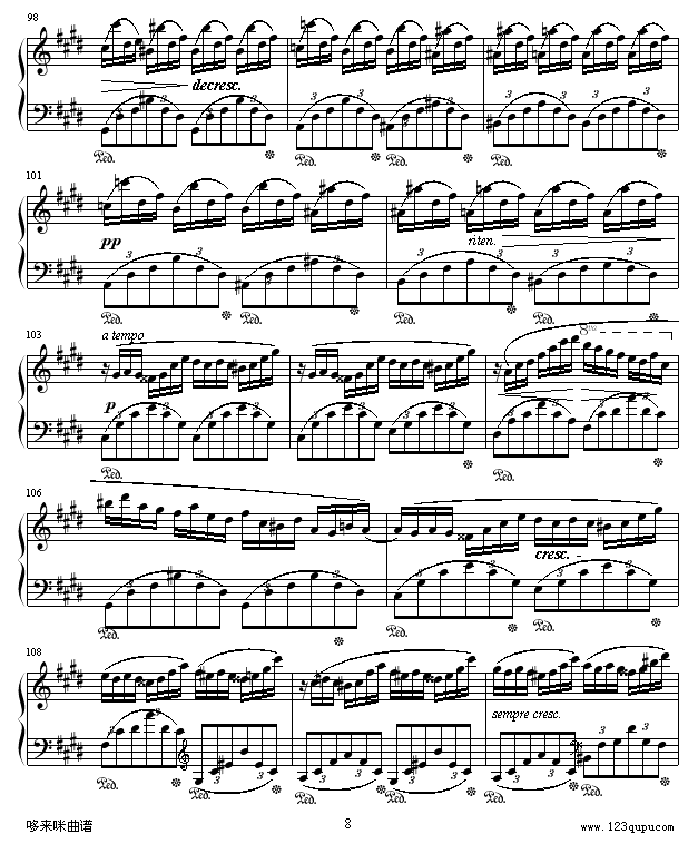 幻想即兴曲-滴漏打谱-肖邦钢琴曲谱（图8）