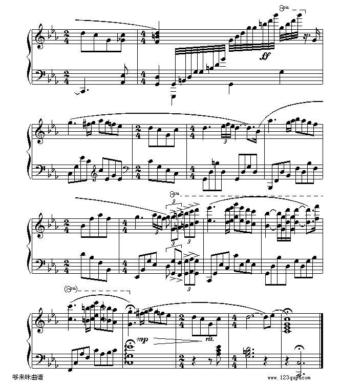 爱的协奏曲-克莱德曼钢琴曲谱（图5）