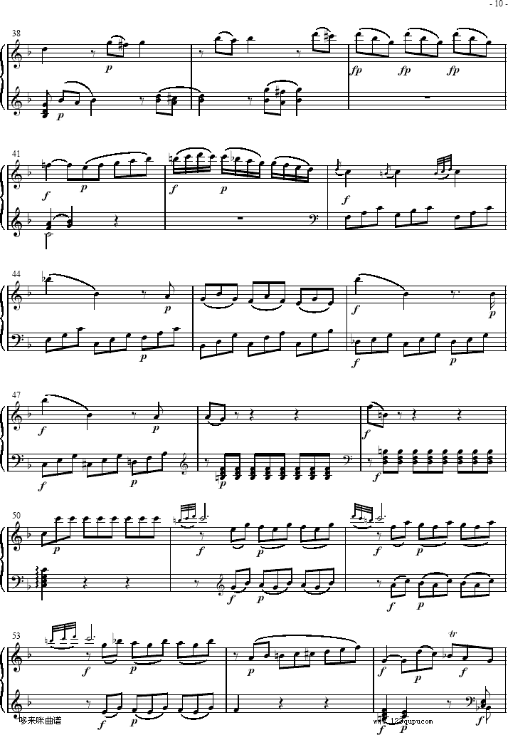 奏鸣曲 Sonatas K279 Mvt.2-莫扎特钢琴曲谱（图3）