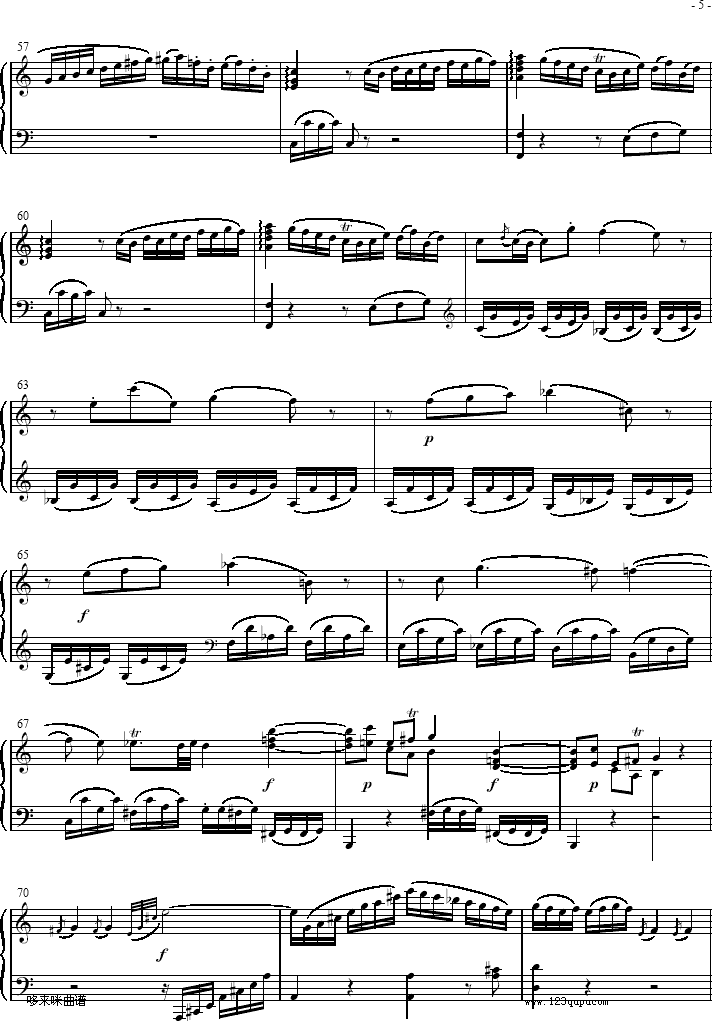 奏鸣曲 Sonatas K279   Mvt.1-莫扎特钢琴曲谱（图5）