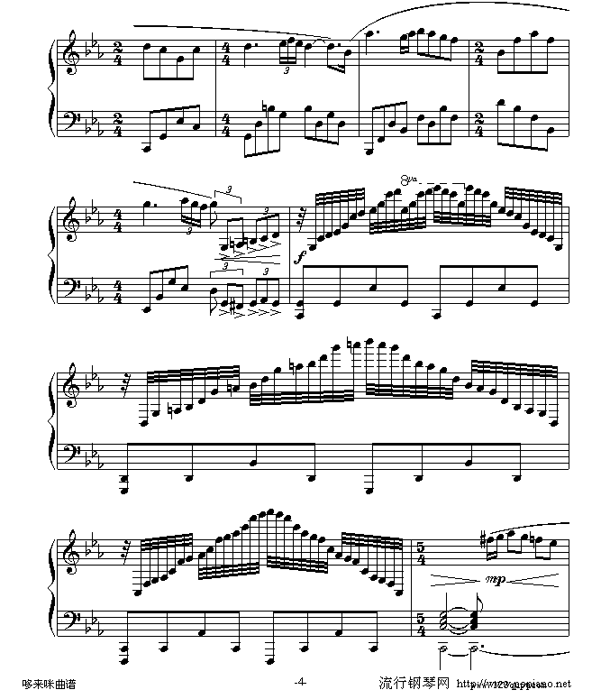 爱的协奏曲-克莱德曼钢琴曲谱（图4）