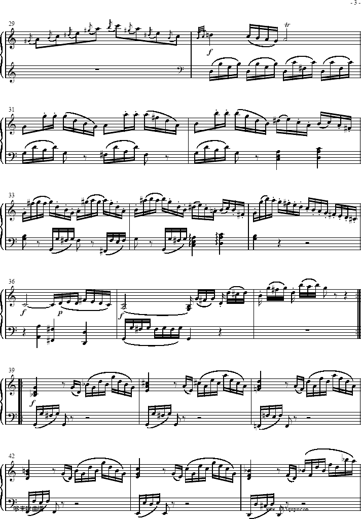 奏鸣曲 Sonatas K279   Mvt.1-莫扎特钢琴曲谱（图3）