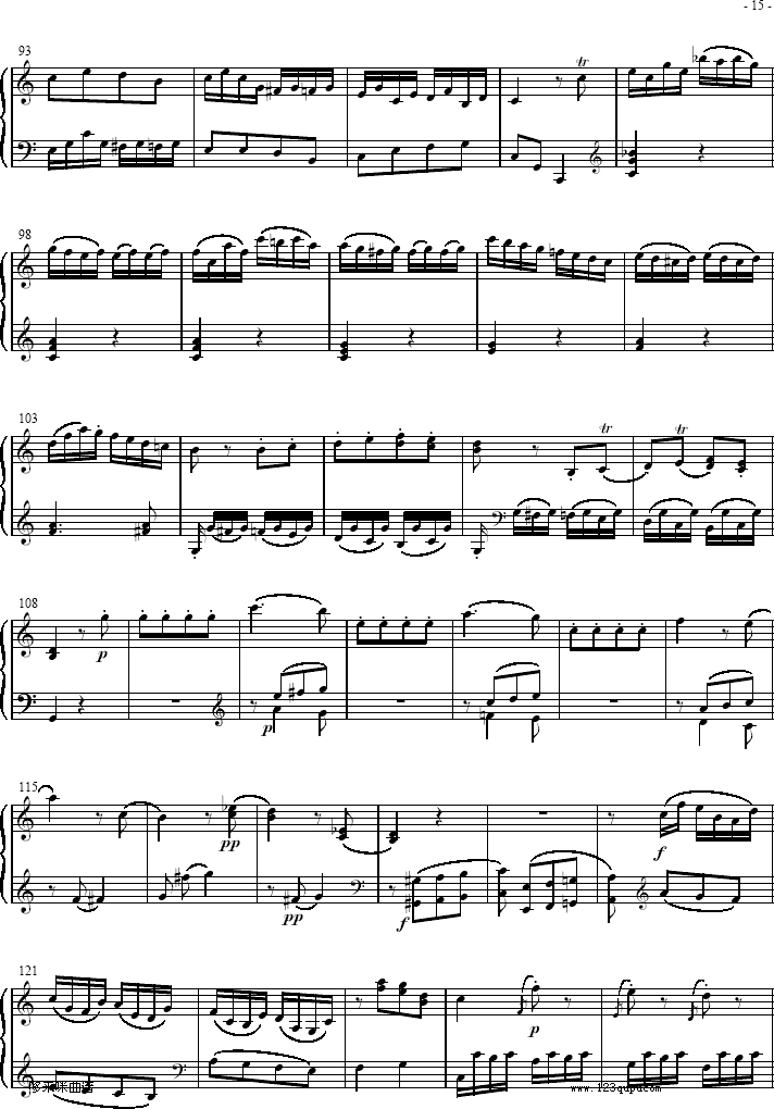 奏鸣曲 Sonatas K279 Mvt.3-莫扎特钢琴曲谱（图4）