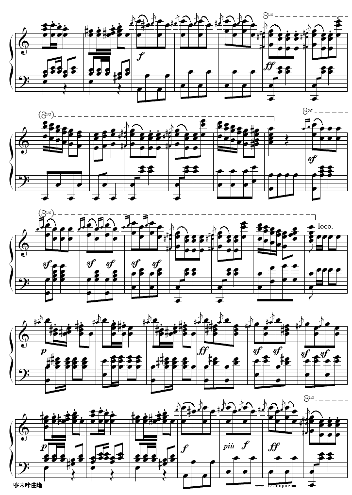 土耳其进行曲 Turkish March-贝多芬钢琴曲谱（图2）