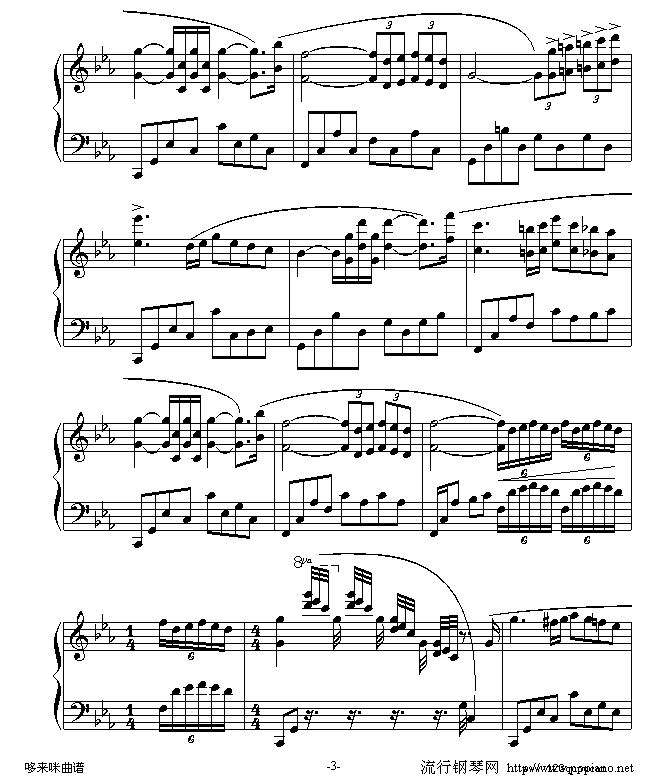 爱的协奏曲-克莱德曼钢琴曲谱（图3）