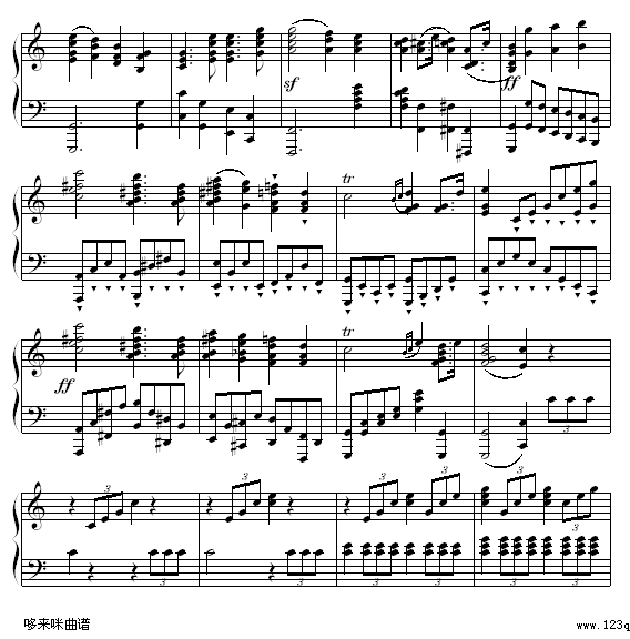 婚礼进行曲-门德尔松钢琴曲谱（图7）