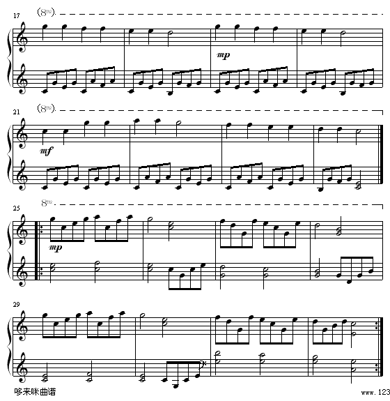小星星-世界名曲钢琴曲谱（图2）