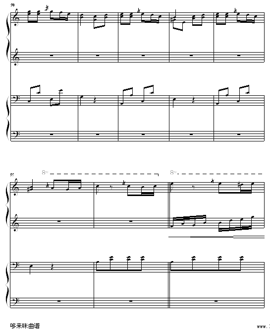 土耳其进行曲四手联弹-莫扎特钢琴曲谱（图14）