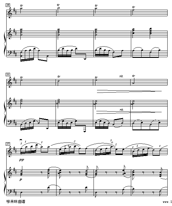 渔舟唱晚-中国名曲钢琴曲谱（图4）
