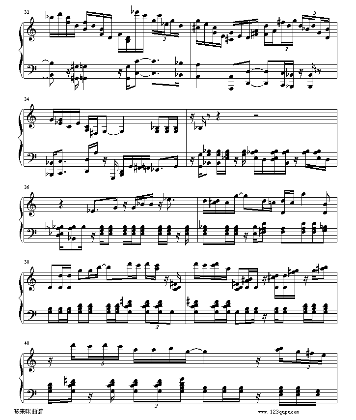 绮想輪旋曲-贝多芬钢琴曲谱（图5）