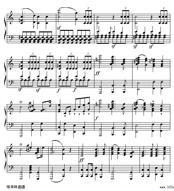 婚礼进行曲-门德尔松钢琴曲谱（图6）
