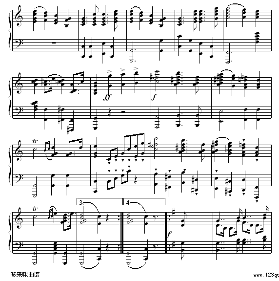 婚礼进行曲-门德尔松钢琴曲谱（图2）