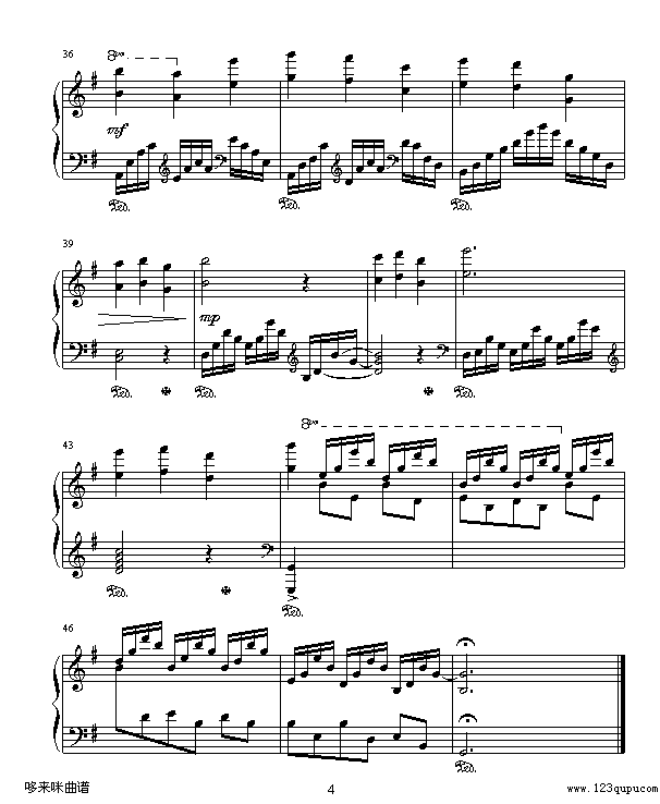 天鹅-克莱德曼钢琴曲谱（图4）