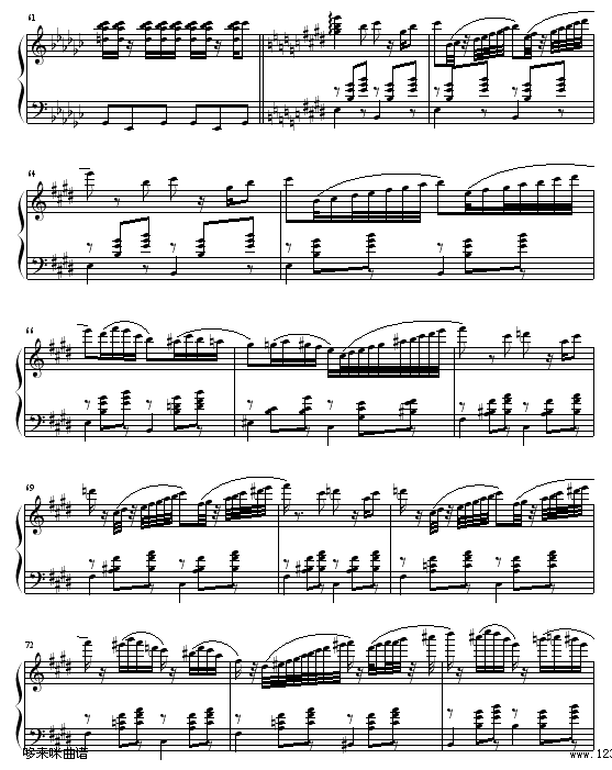 《天鹅湖组曲》之四-双人舞-柴科夫斯基钢琴曲谱（图6）