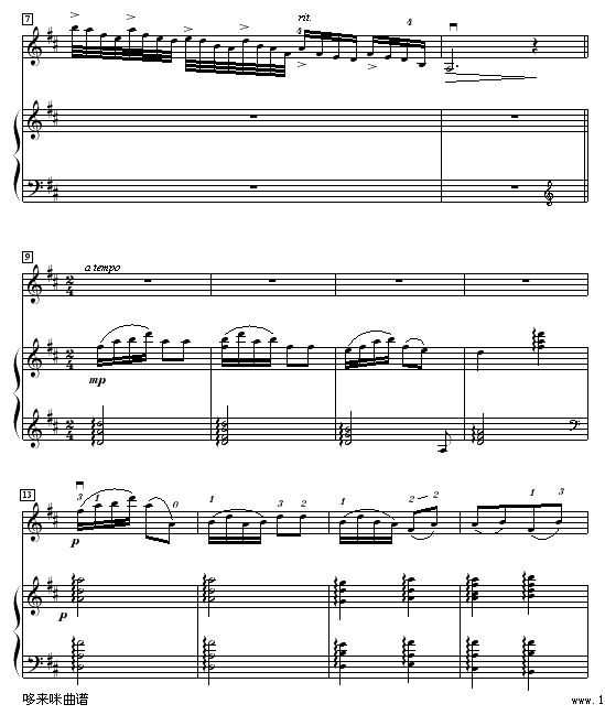 渔舟唱晚-中国名曲钢琴曲谱（图2）