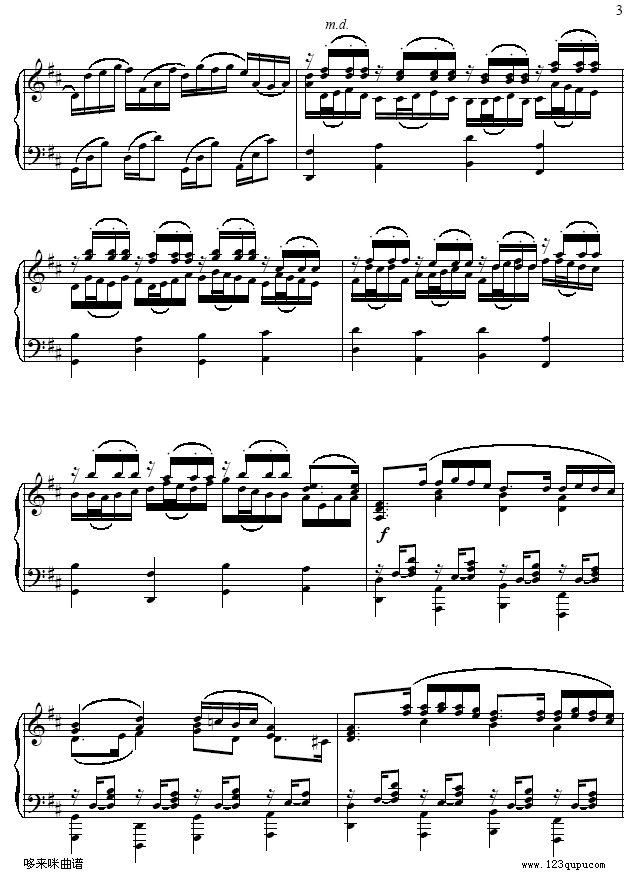 D大调卡农-Cannon D-帕赫贝尔-Pachelbel钢琴曲谱（图3）