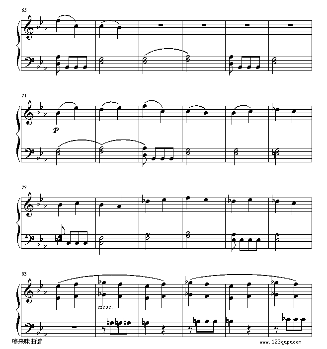 命运-第五交响乐-贝多芬钢琴曲谱（图4）