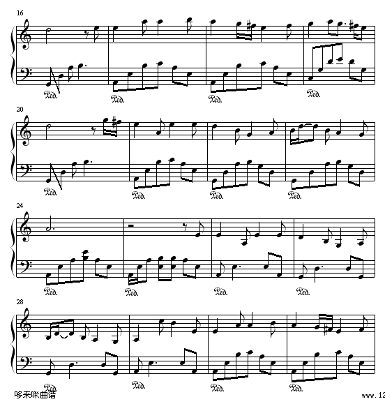 史班赛山(好听的轻音乐曲改编)-世界名曲钢琴曲谱（图2）