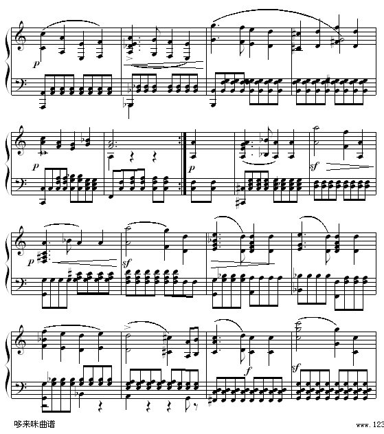 婚礼进行曲-门德尔松钢琴曲谱（图5）