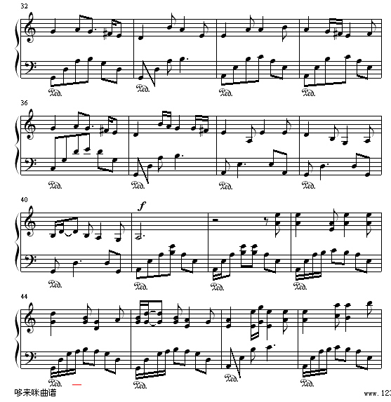 史班赛山(好听的轻音乐曲改编)-世界名曲钢琴曲谱（图3）