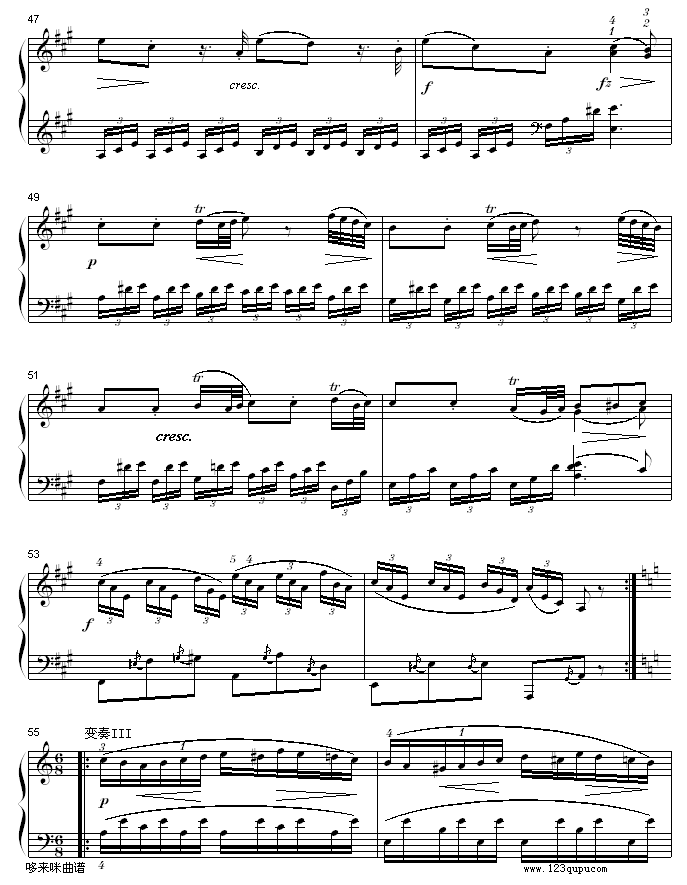 A大调钢琴奏鸣曲K331-寒风-莫扎特钢琴曲谱（图4）