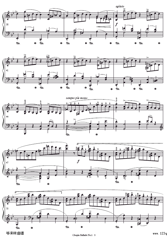 第一叙事曲-Ballade No.1-肖邦钢琴曲谱（图3）