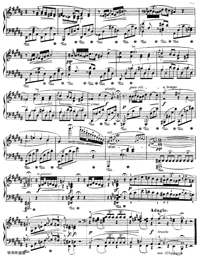 B大调夜曲作品32号 -OP32 NO.2-肖邦钢琴曲谱（图3）