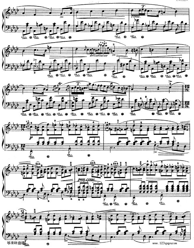 B大调夜曲作品32号 -OP32 NO.2-肖邦钢琴曲谱（图5）