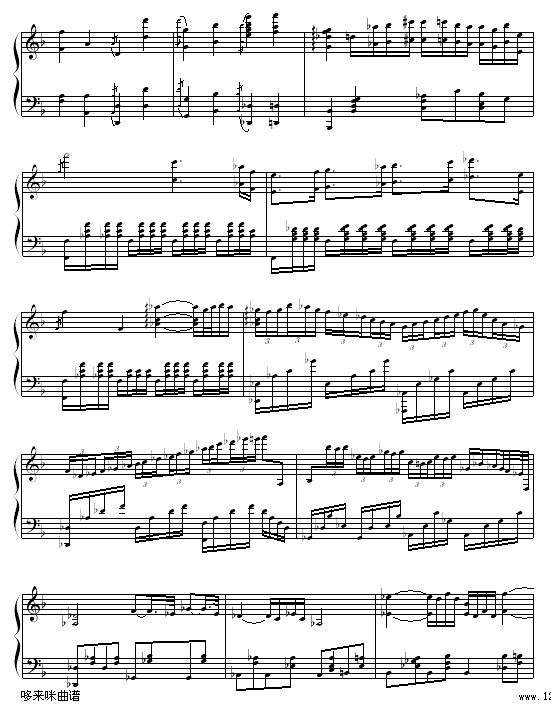 F大调浪漫曲-贝多芬钢琴曲谱（图5）