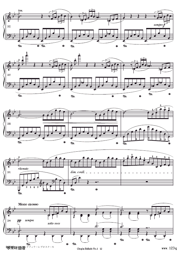 第一叙事曲-Ballade No.1-肖邦钢琴曲谱（图12）