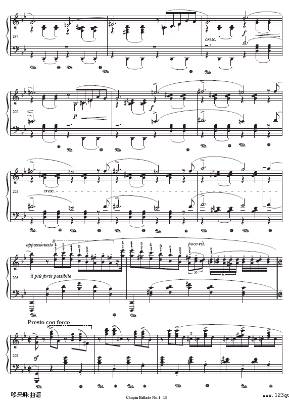 第一叙事曲-Ballade No.1-肖邦钢琴曲谱（图13）