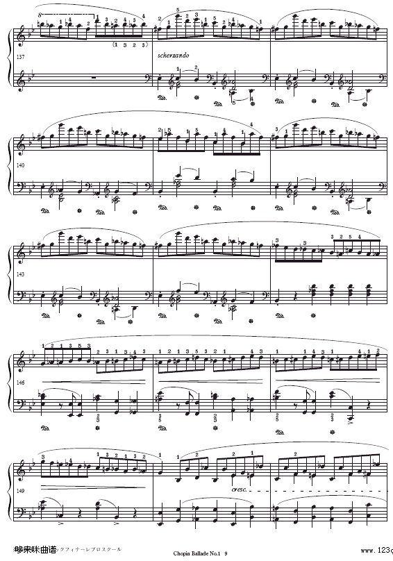 第一叙事曲-Ballade No.1-肖邦钢琴曲谱（图9）