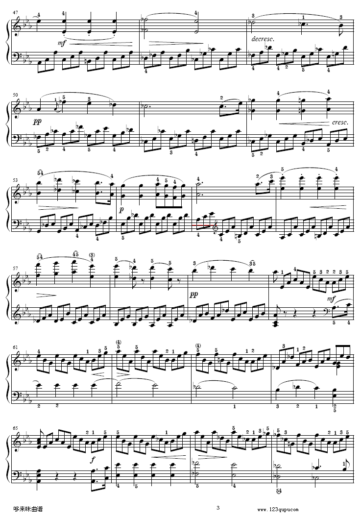 即兴曲Op.90-1-舒伯特钢琴曲谱（图3）