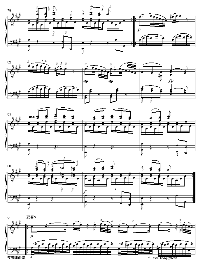 A大调钢琴奏鸣曲K331-寒风-莫扎特钢琴曲谱（图7）
