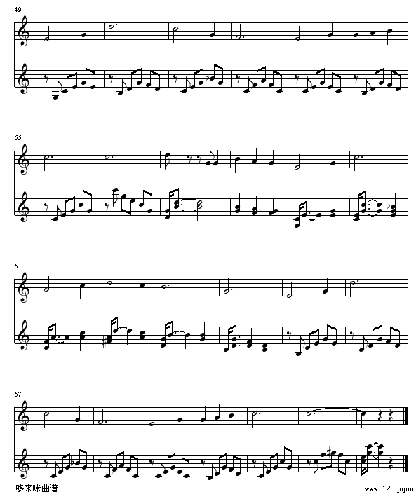 雪绒花-查理德.罗杰斯钢琴曲谱（图3）