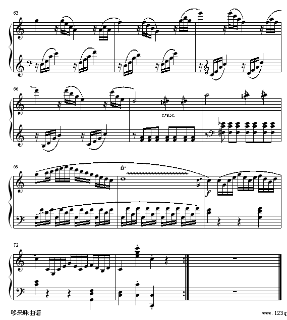 奏鸣曲 Sonatas K545-莫扎特钢琴曲谱（图6）