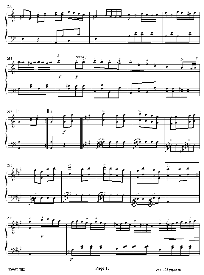 A大调钢琴奏鸣曲K331-寒风-莫扎特钢琴曲谱（图17）