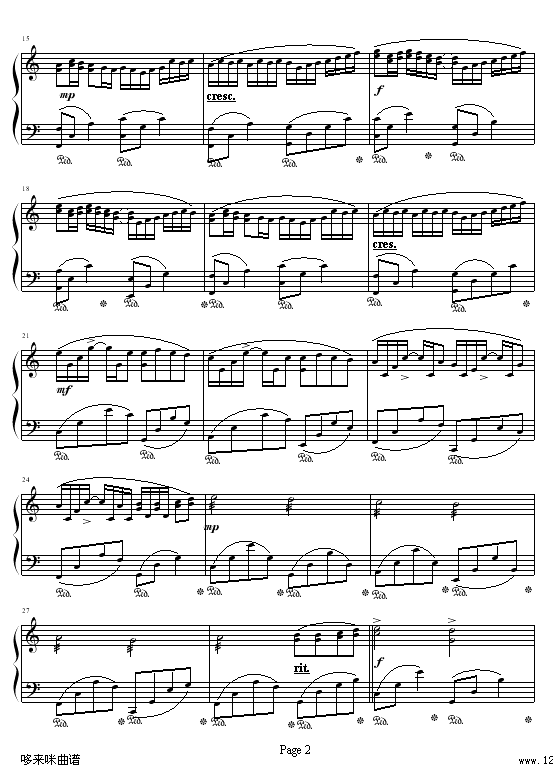 卡农-我的野蛮女友-帕赫贝尔-Pachelbel钢琴曲谱（图2）