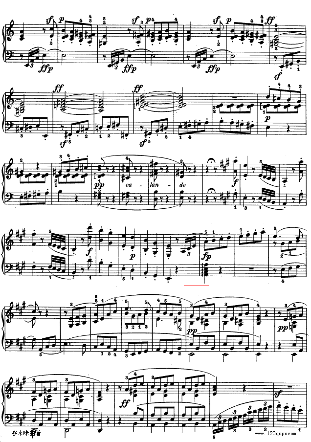 A大调第二钢琴奏鸣曲-贝多芬钢琴曲谱（图6）