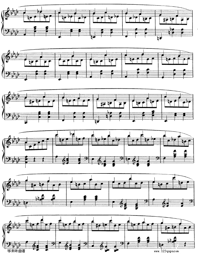 降A大调圆舞曲作品42-肖邦钢琴曲谱（图7）